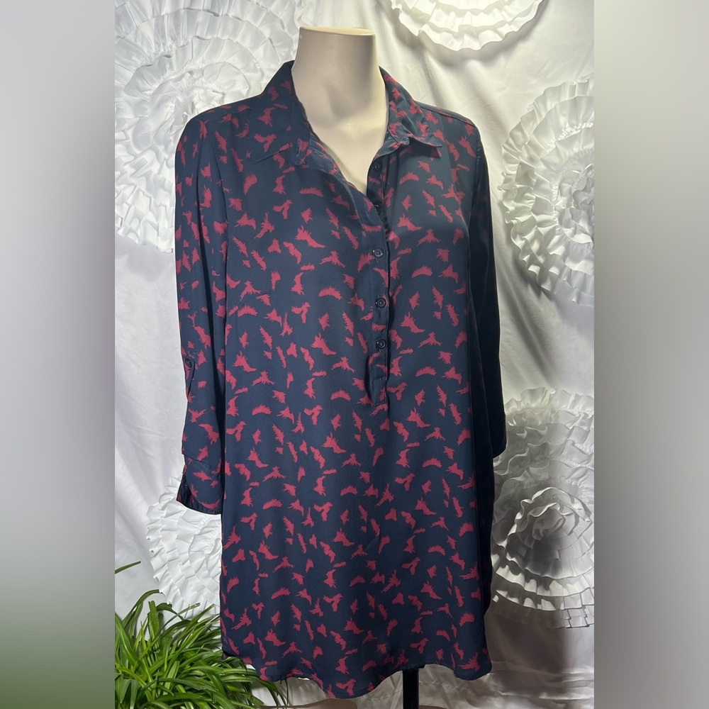 Trendsetter collared shirt dress high low mini